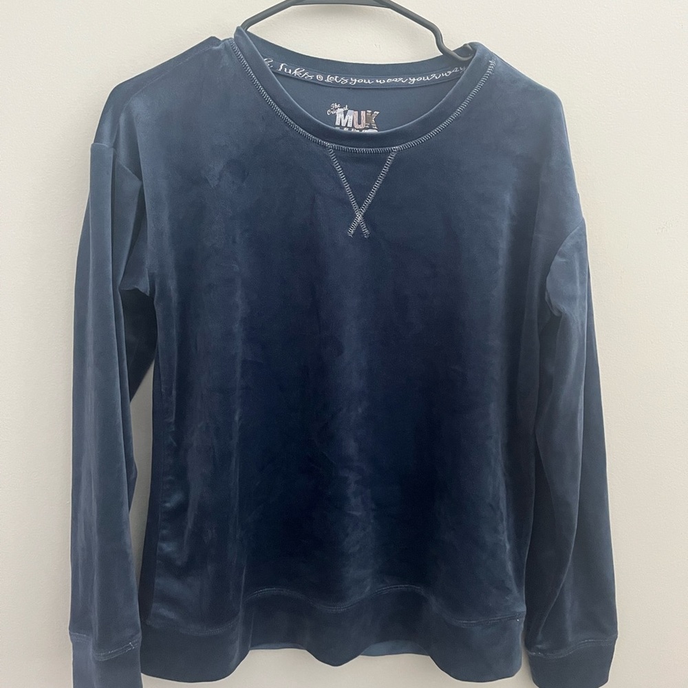 small blue pajama top